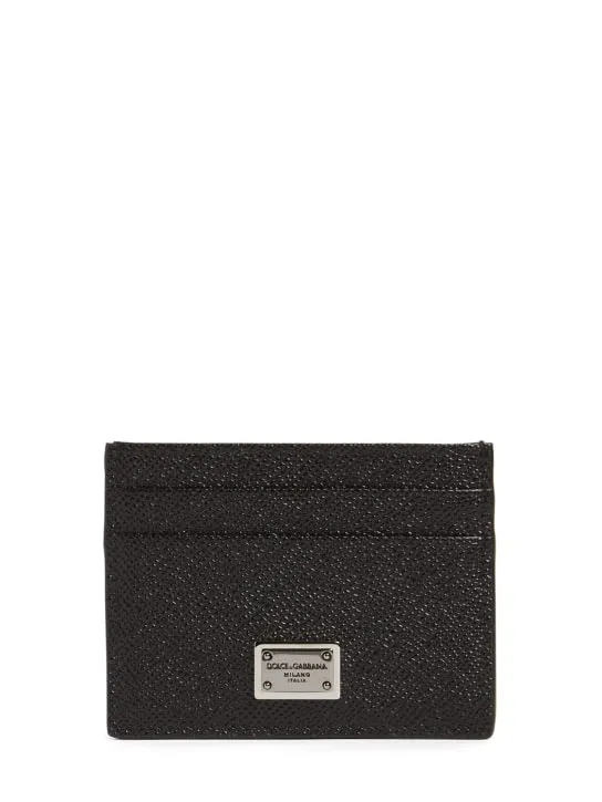 Dolce&amp;Gabbana   Logo plaque leather card holder 