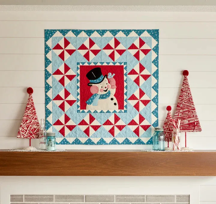 Fabric, Winter in Snowtown by Buttermilk Basin - Light Blue Tossed Snowmen (by the yard)