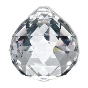 Faceted Ball Crystal 50mm Clear Prism with One Hole on Top