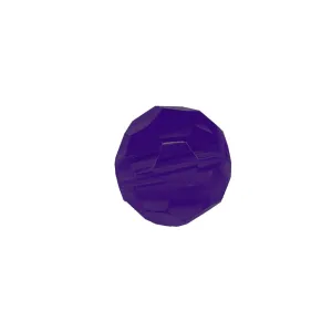 Faceted Round Bead Crystal 8mm Purple Prism with Hole Through