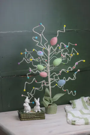 Felt Curly Wire Easter Egg Tree