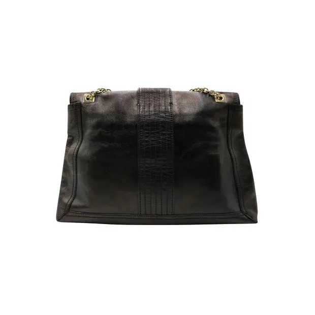 FENDI Maxi Baquette In Metallic Bronze With Gold Hardware