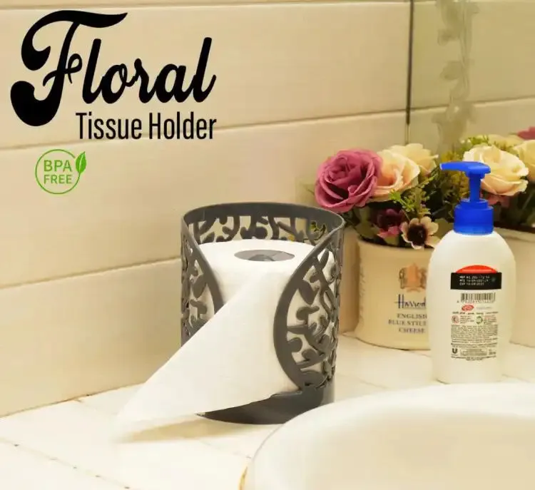 Floral Tissue Holder, Stylish Floral Round Shape Tissue holder for kitchen