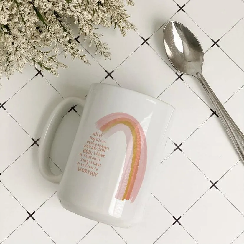 Full of Faith Pastel Rainbow Mug