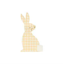 Gingham Bunny Shaped Paper Napkins - Pack of 16