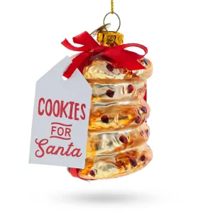 Glistening Cookies for Santa Glass Christmas Ornament