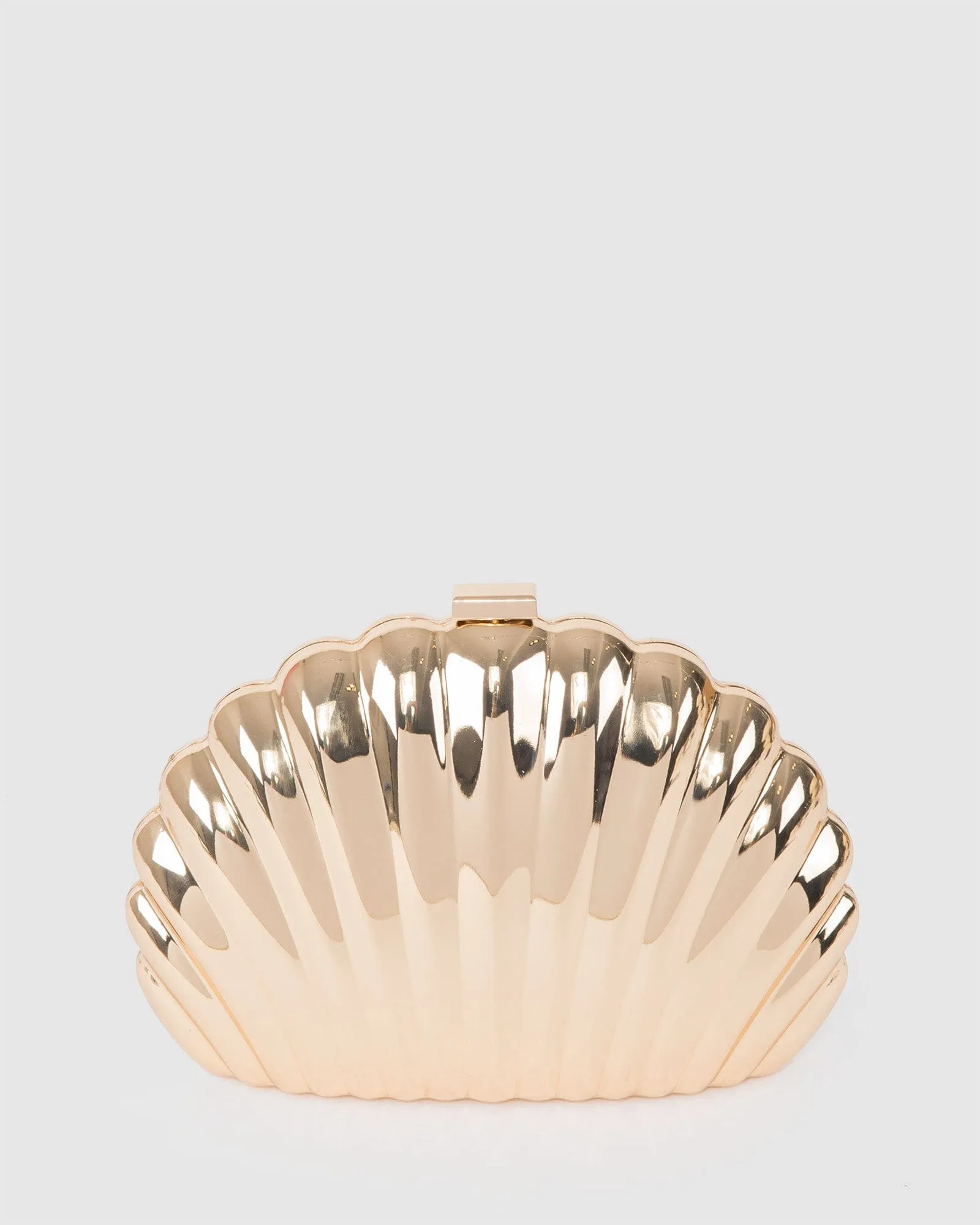 Gold Avana Shell Clutch Bag