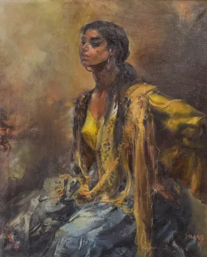 Gumersindo Sainz de Morales - Portrait of a Beautiful Gypsy Girl