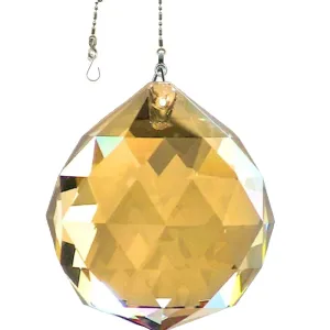 Hanging Crystal Gold Magnificent Crystal 70mm Crystal Ball Prism