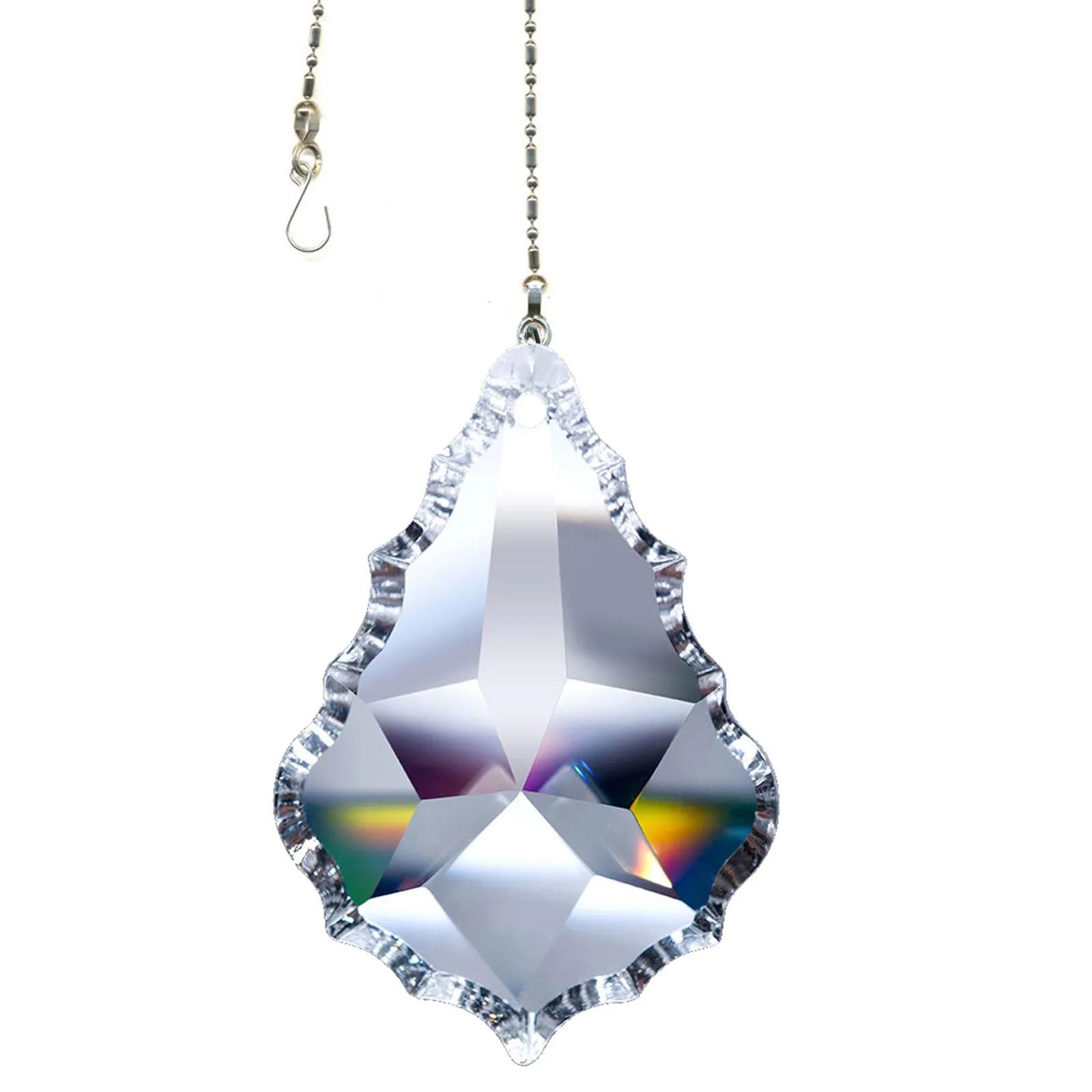 Hanging Crystal Suncatcher 2.5-in Magnificent Crystal Clear Pendeloque Prism