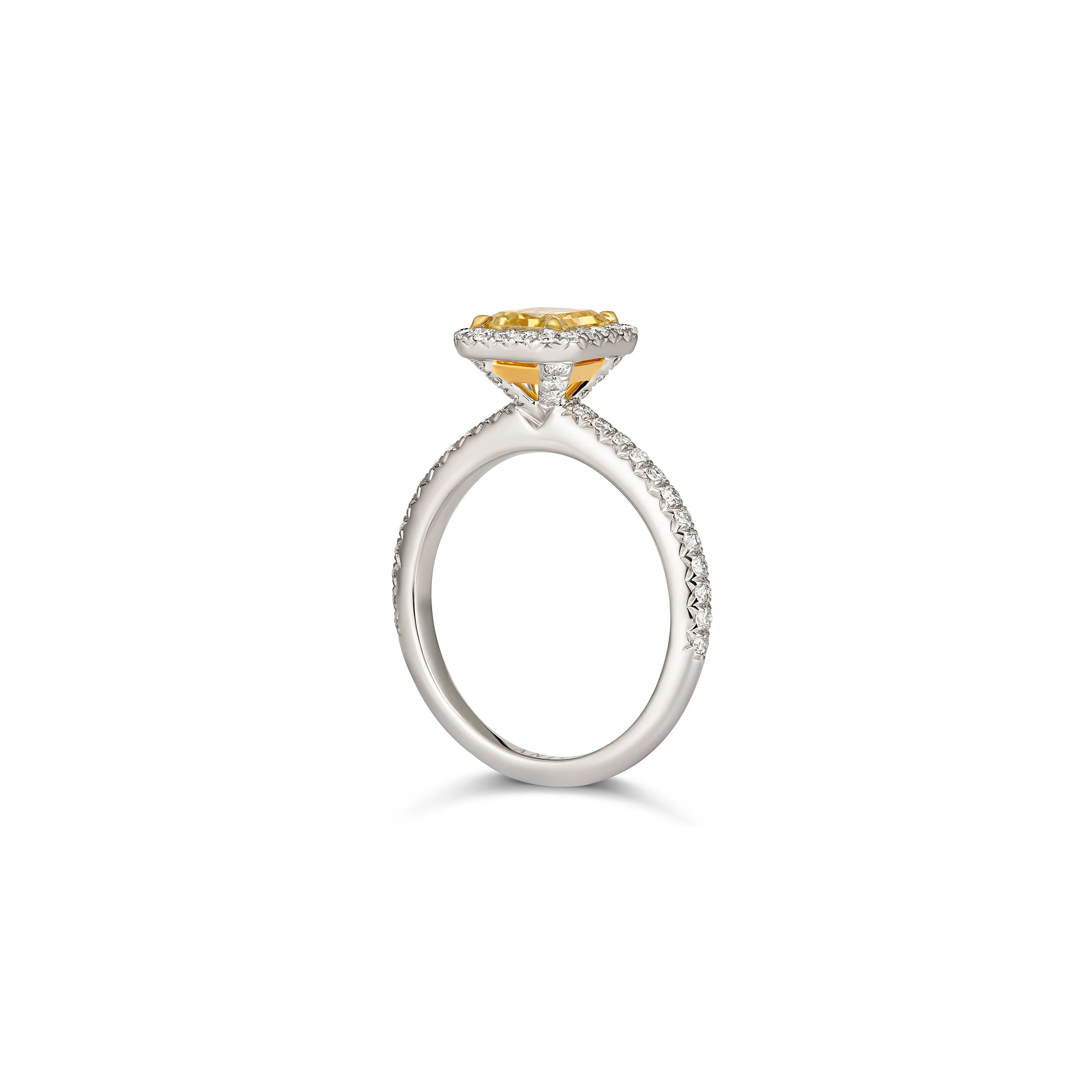 Hello Yellow® Radiant Cut Fancy Yellow Diamond Ring | Platinum