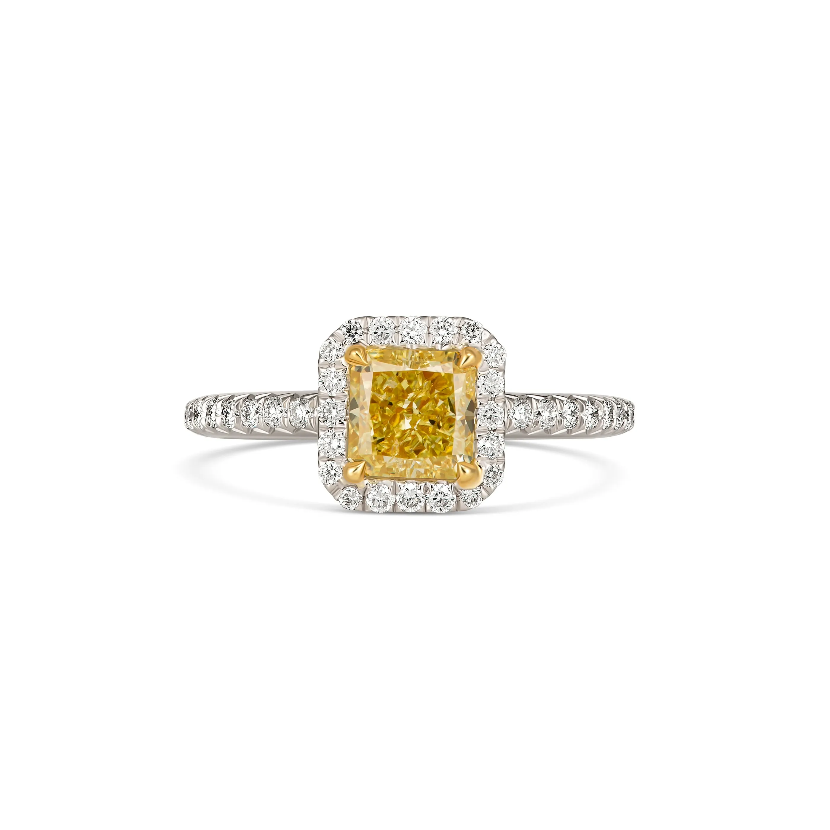 Hello Yellow® Radiant Cut Fancy Yellow Diamond Ring | Platinum