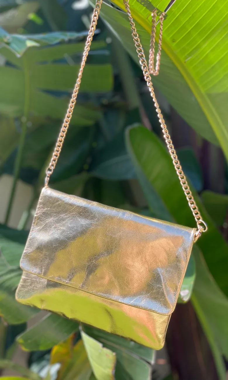 Hoss Gold leather Emily Bag