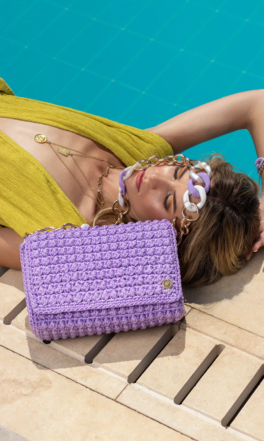 Imperial Knitted Handbag - Lilac