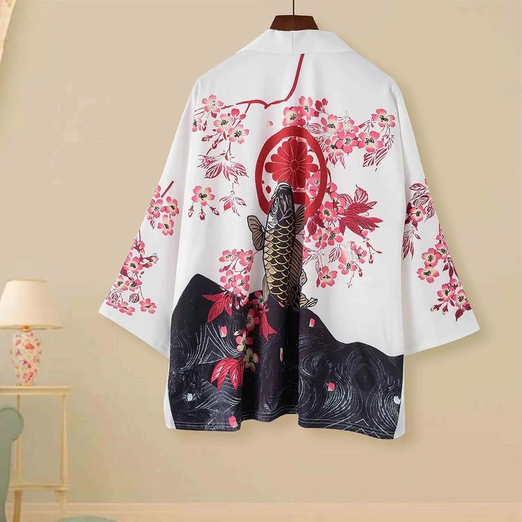 Japanese Magnificent Koi Kanagawa Waves Unisex Kimono