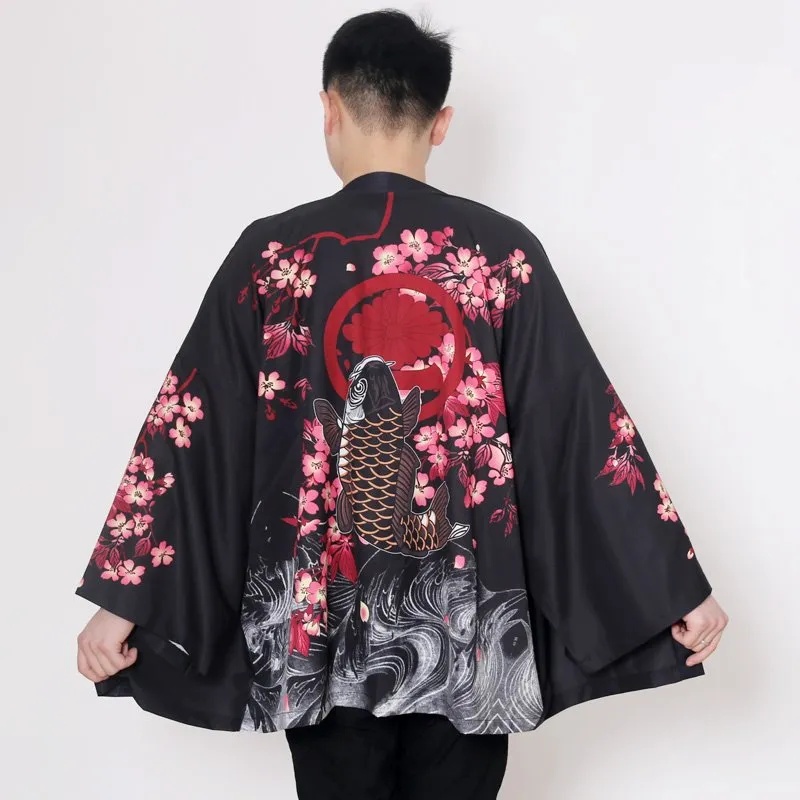 Japanese Magnificent Koi Kanagawa Waves Unisex Kimono