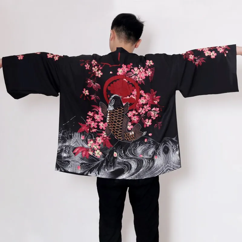 Japanese Magnificent Koi Kanagawa Waves Unisex Kimono