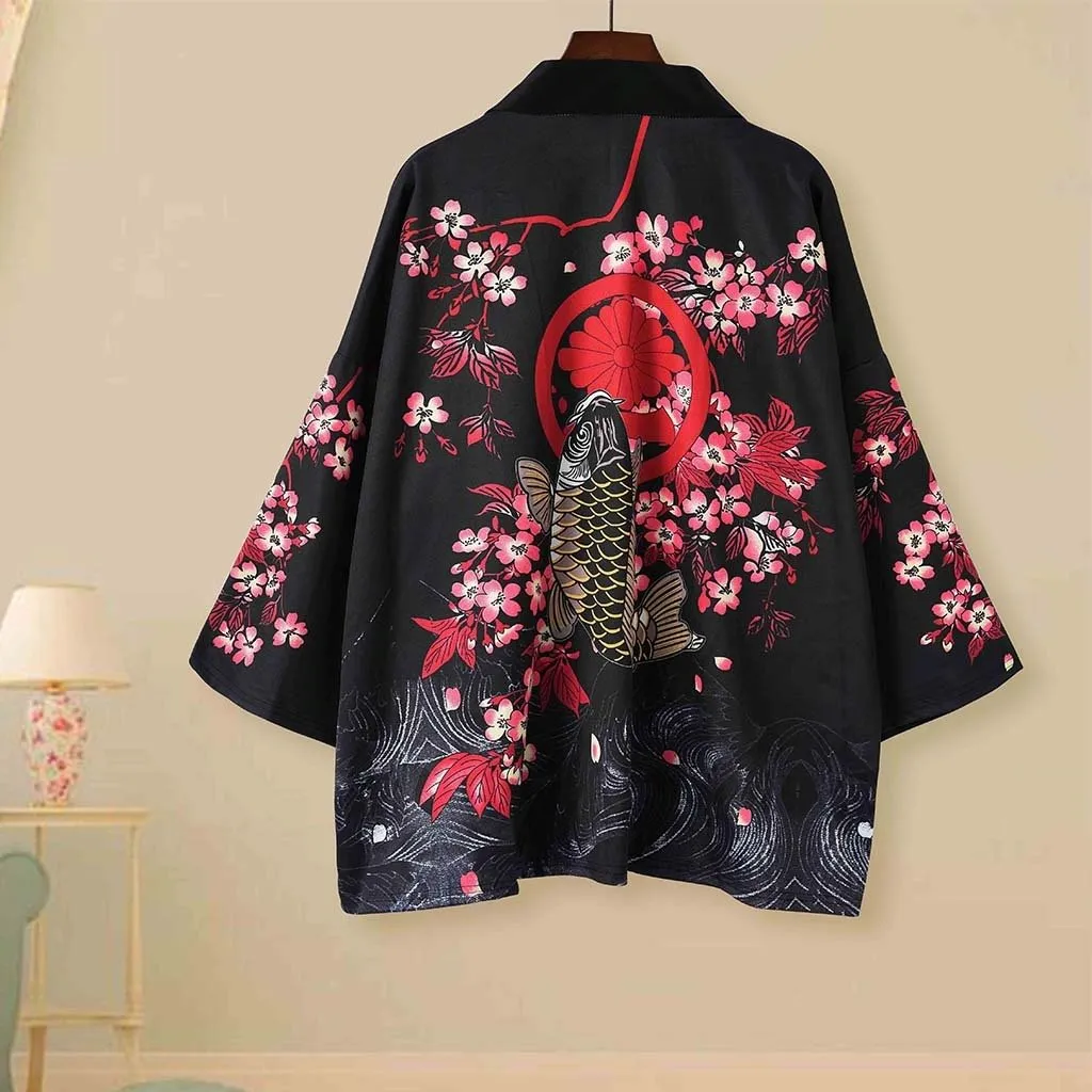 Japanese Magnificent Koi Kanagawa Waves Unisex Kimono