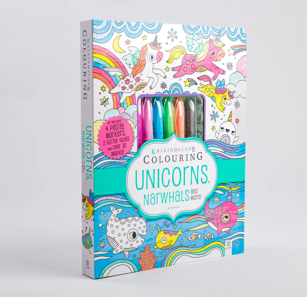 Kaleidoscope Colouring Kit: Unicorns, Narwhals and More!