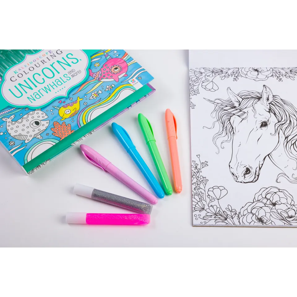 Kaleidoscope Colouring Kit: Unicorns, Narwhals and More!