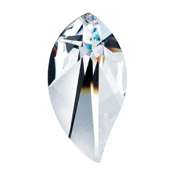 Leaf Crystal 3 inches Clear Prism with One Hole on Top