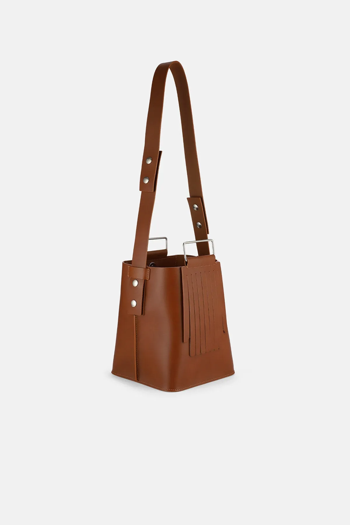 Leather bucket bag