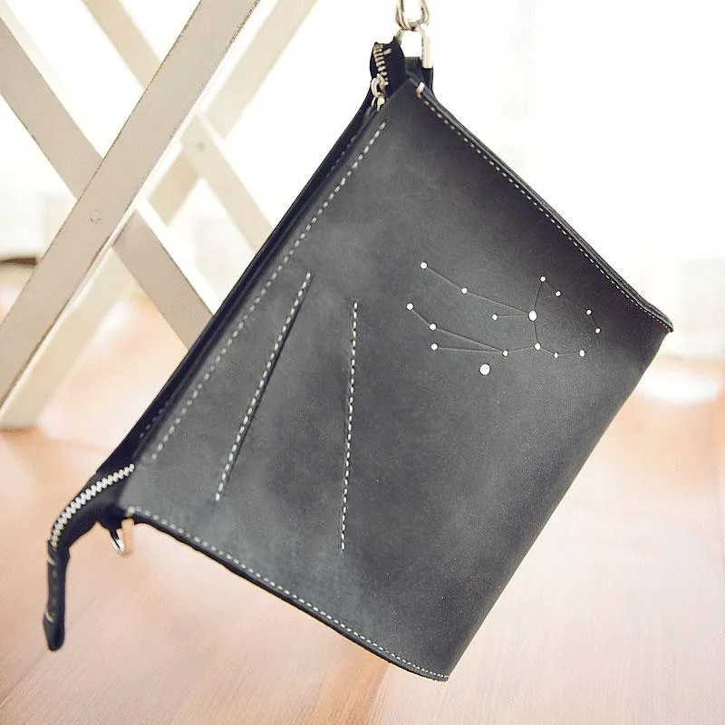 LEATHER PERSONALIZED Constellation SHOULDER BAG PURSE HANDMADE MONOGRAMMED GIFT CUSTOM CROSSBODY BAG PURSE Chain SHOULDER BAG PURSE