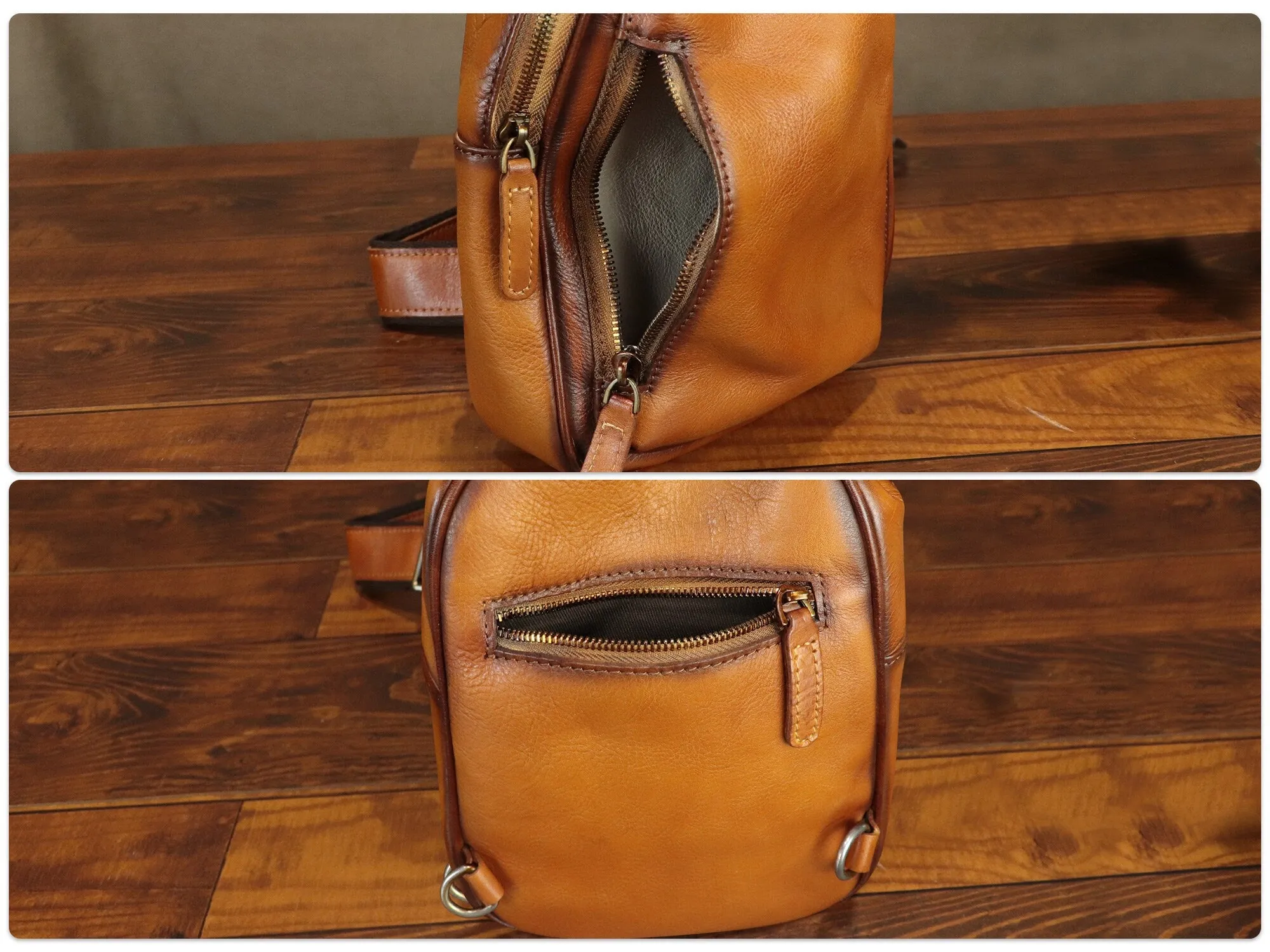 Leather Sling Bag Large Crossbody Shoulder Backpack