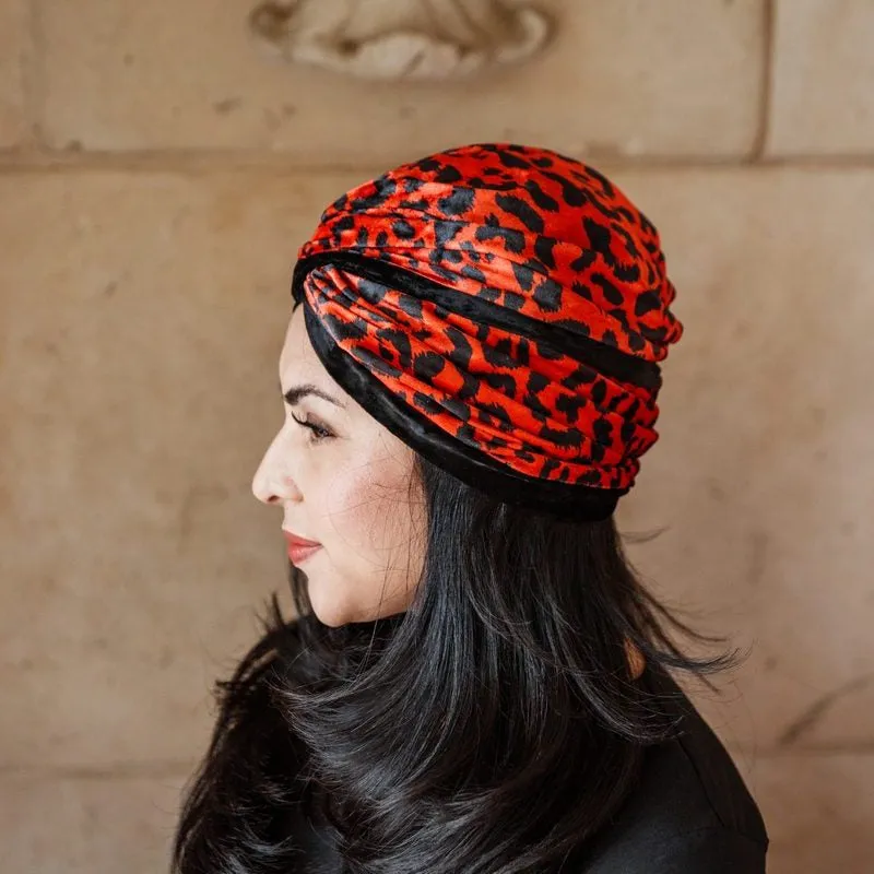 Leopard Velvet Turban