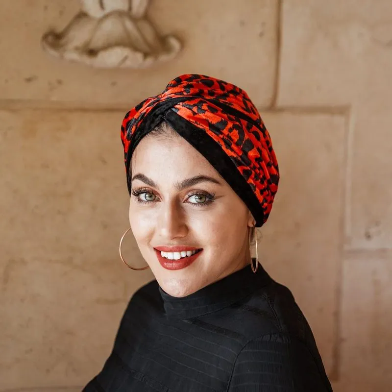 Leopard Velvet Turban