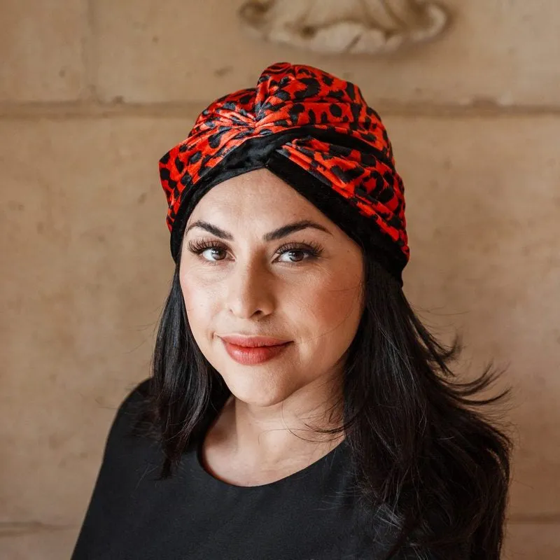 Leopard Velvet Turban