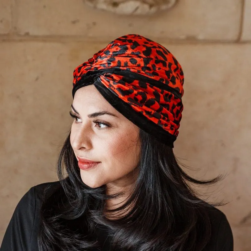 Leopard Velvet Turban