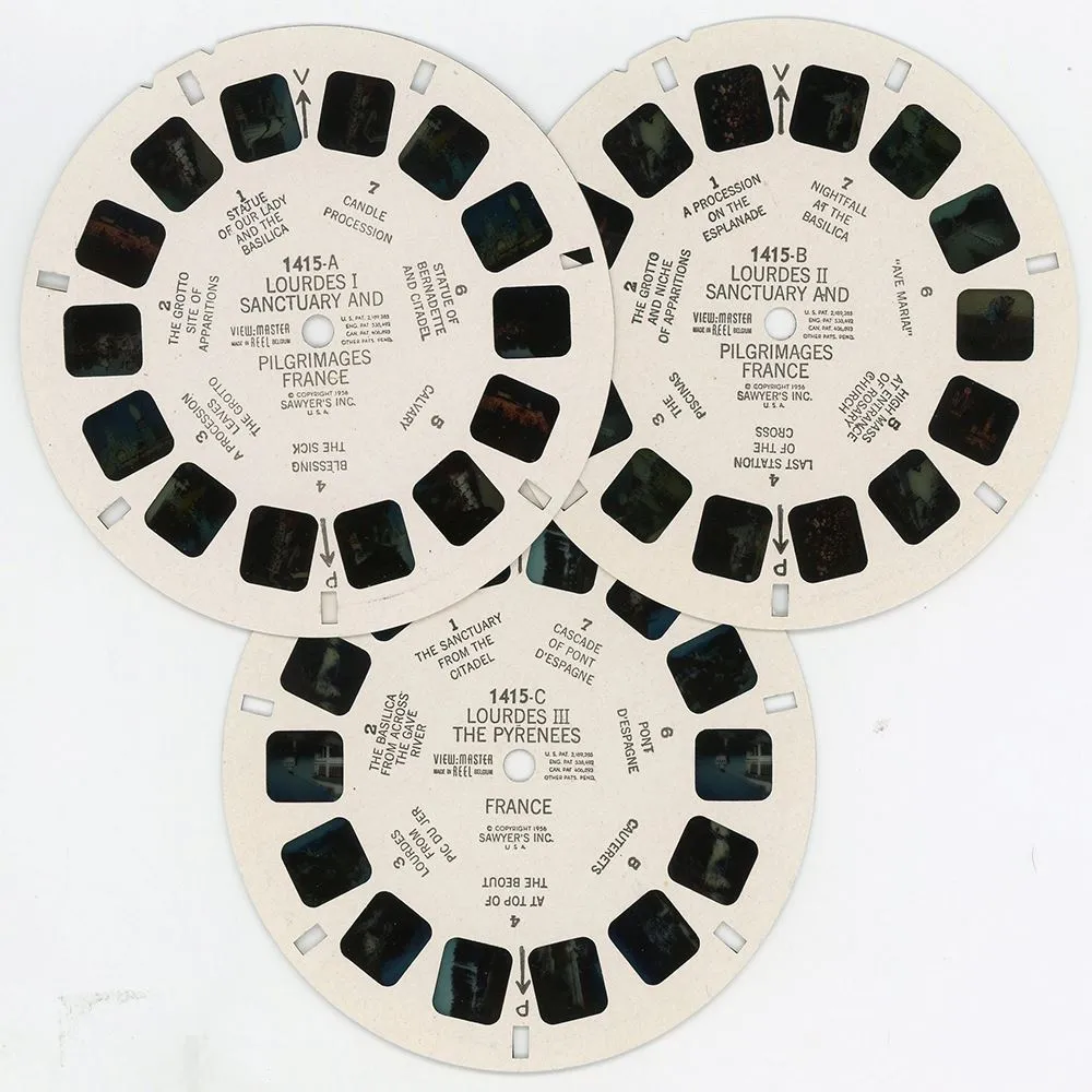 Lourdes and the Pyrenees - View-Master 3 Reel Packet - 1950s views - vintage - (PKT-LOURD-BS2)