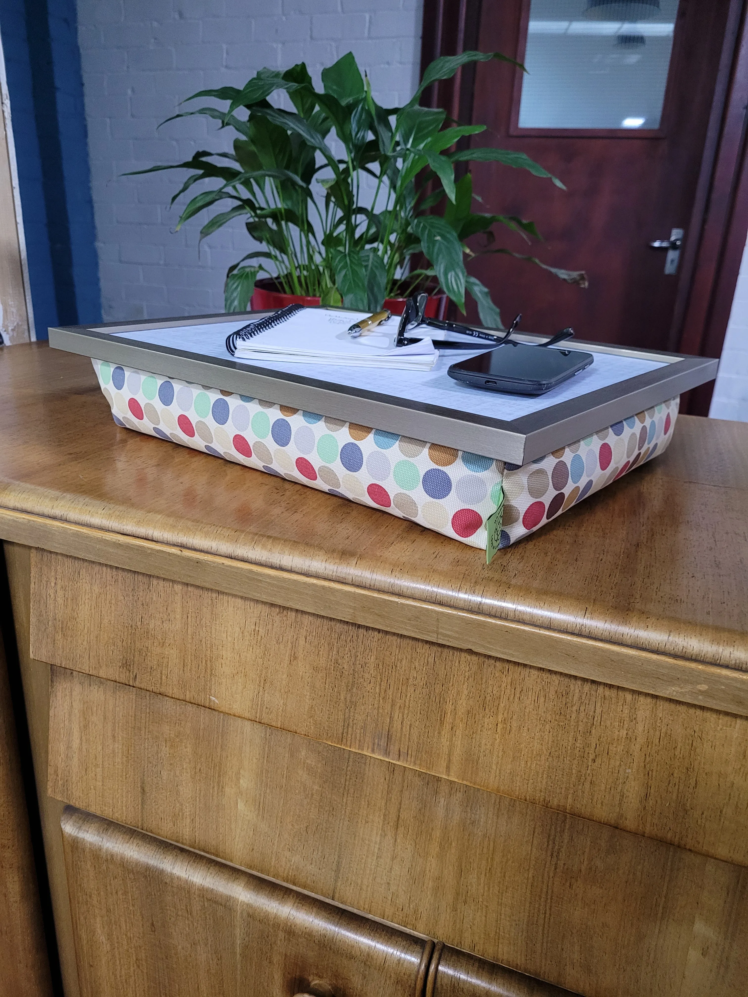 Luxury Lap Tray With Bean Bag from Made in the Mill - Polka Dot Design