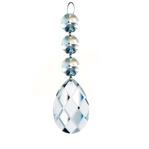 Magnificent Crystal Classic Almond Prism 2-inches Clear, 3 Crystal Beads