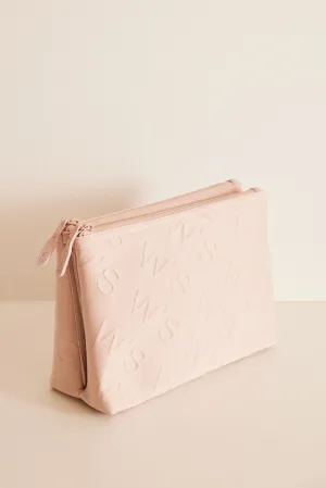 Medium double pink logo toiletry bag