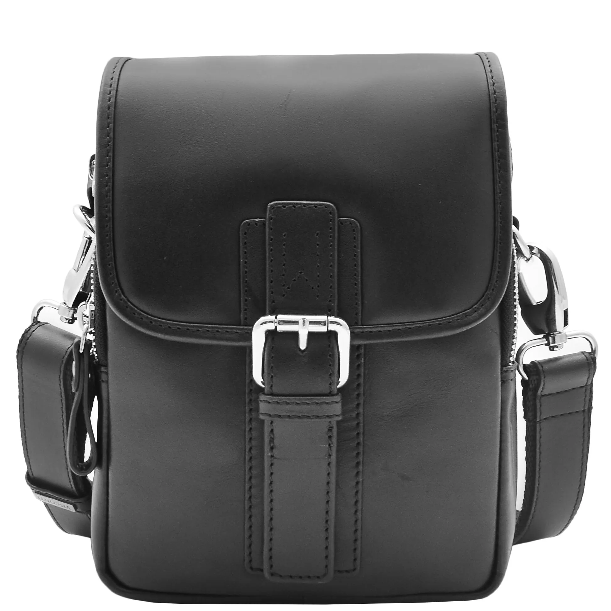 Mens Trendy Smart Crossbody Bag Genuine Leather Messenger Lucas Black