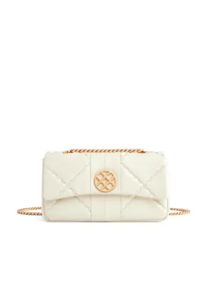 Mosaic Diamond Chain Bag - White