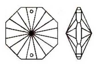 Octagon Crystal 40mm Clear Prism with Two Holes