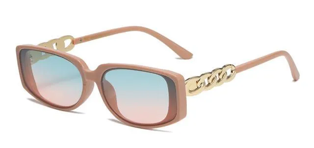 Oversized Narrow Womens Chunky Chain temple sunglasses UV400