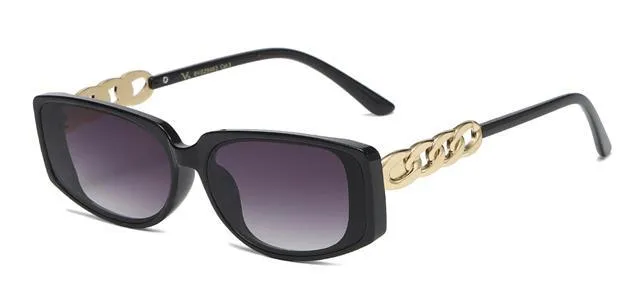 Oversized Narrow Womens Chunky Chain temple sunglasses UV400