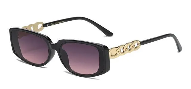 Oversized Narrow Womens Chunky Chain temple sunglasses UV400