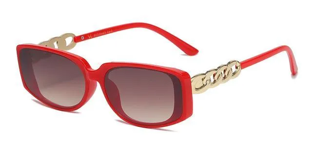 Oversized Narrow Womens Chunky Chain temple sunglasses UV400