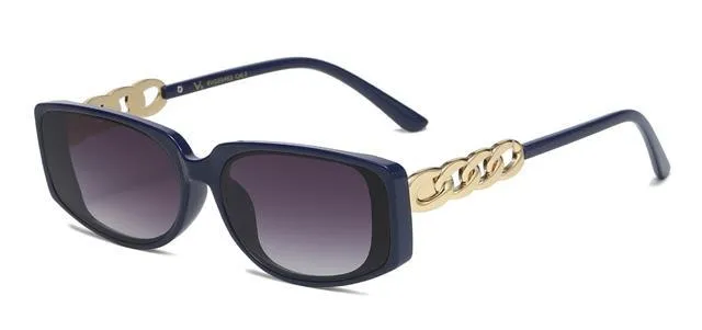 Oversized Narrow Womens Chunky Chain temple sunglasses UV400