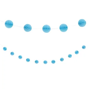 Pastel Blue Honeycomb Garland 2m