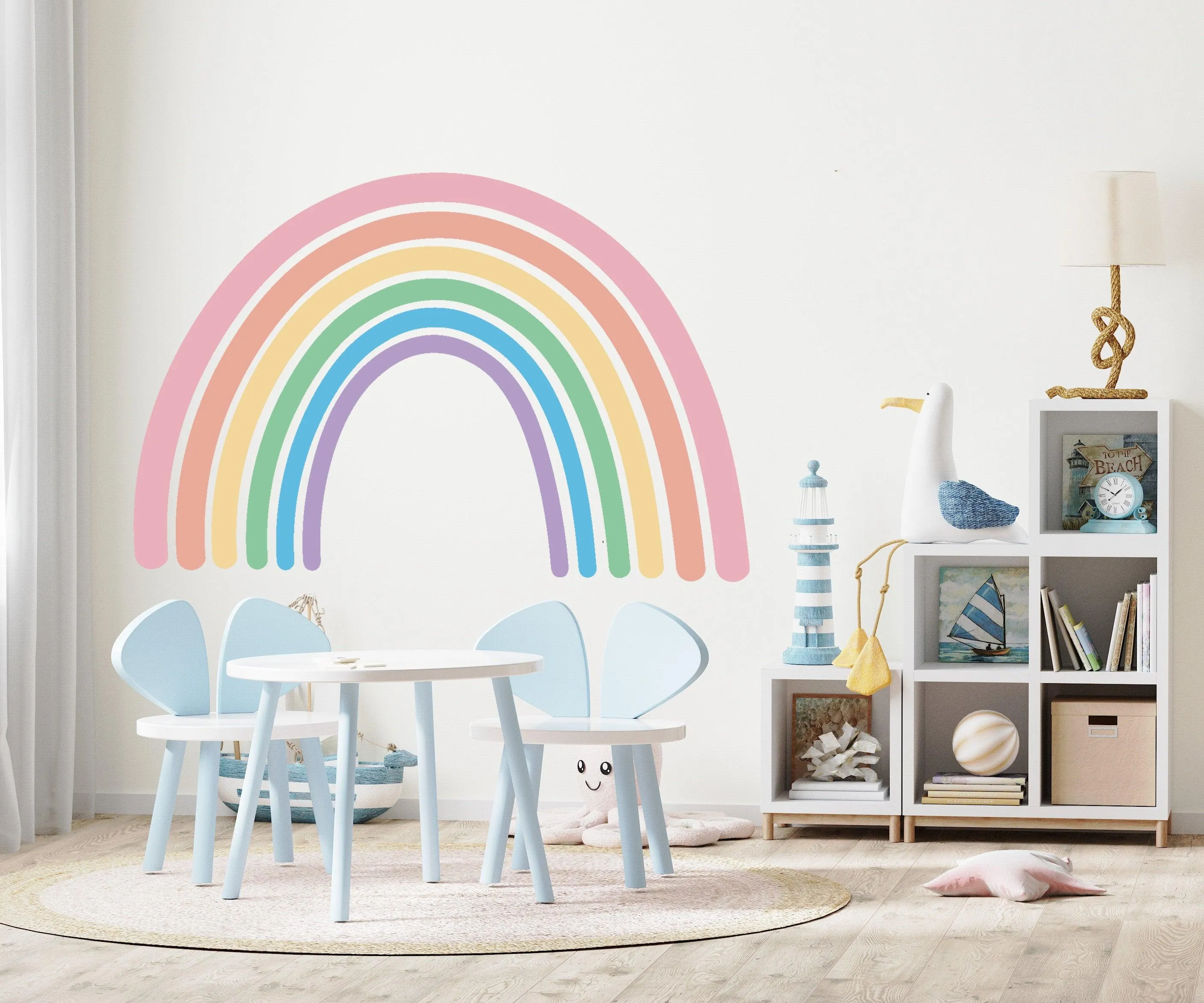 Pastel Rainbow Wall Sticker - Nursery Baby Room Boho Decoration Vinyl Decal