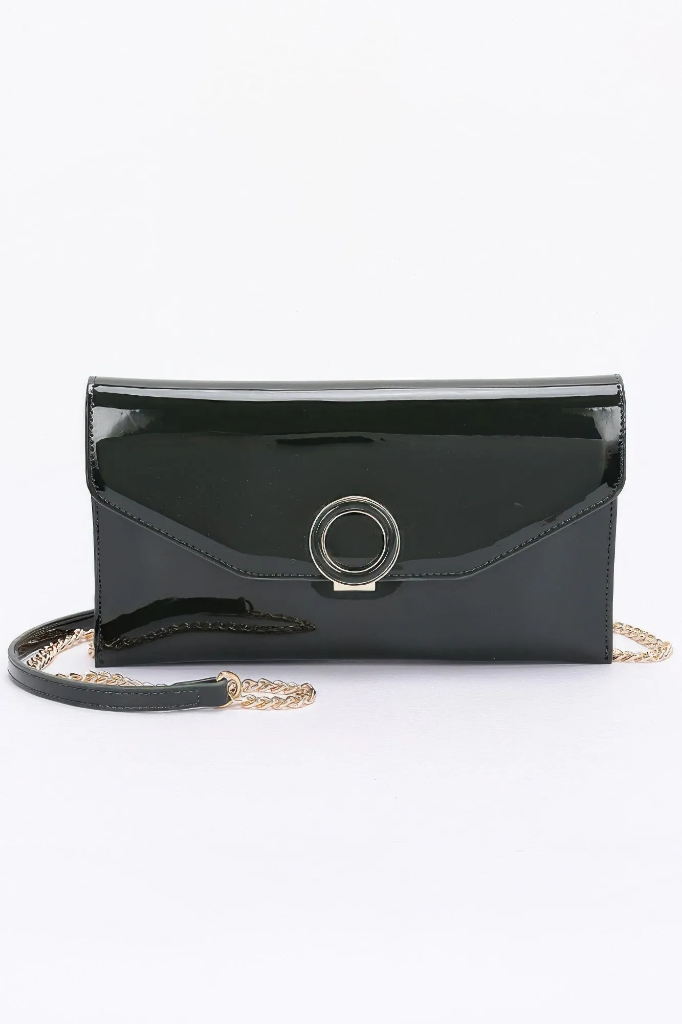 Patent Leather Flap Crossbody Bag