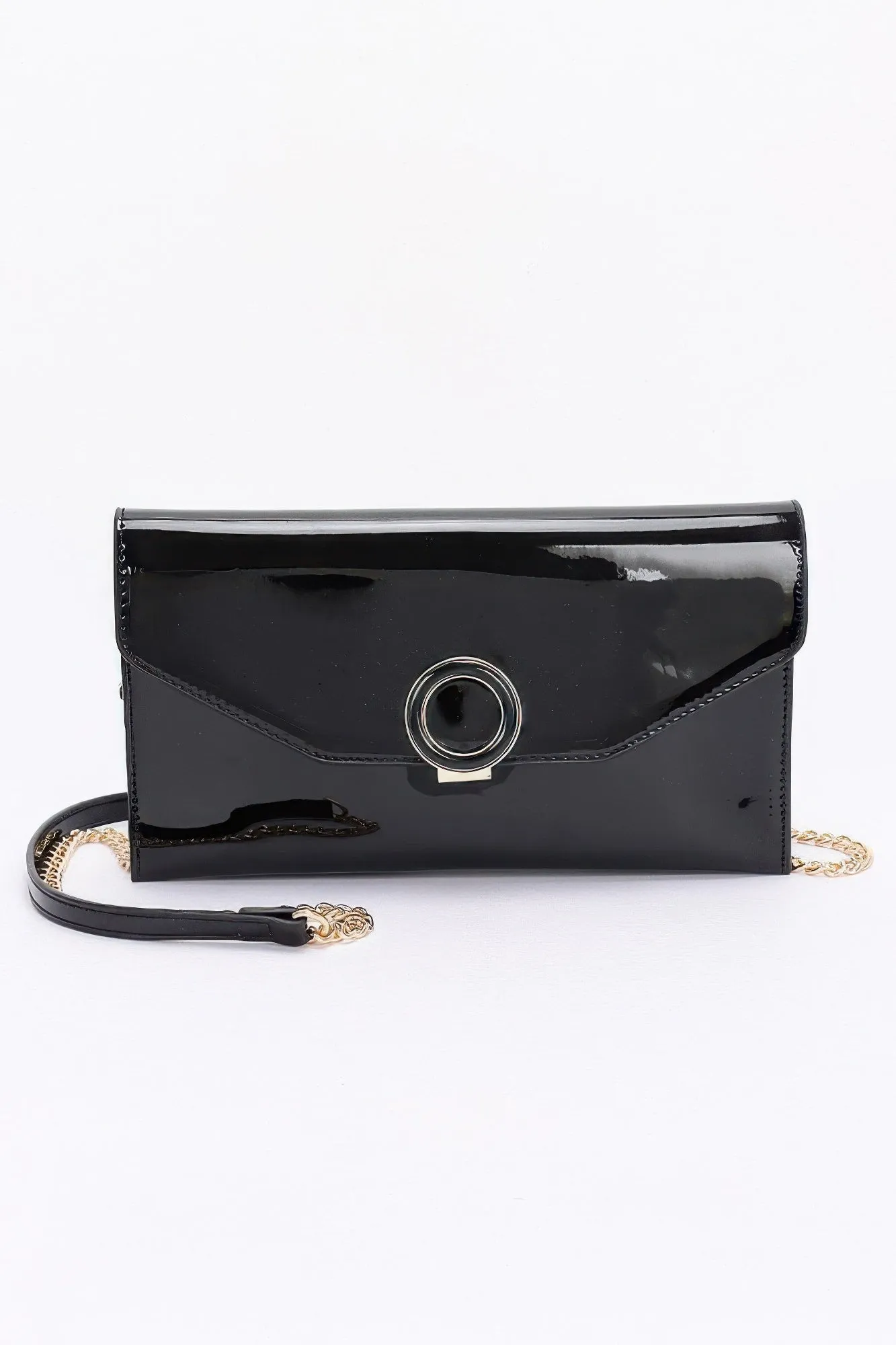 Patent Leather Flap Crossbody Bag