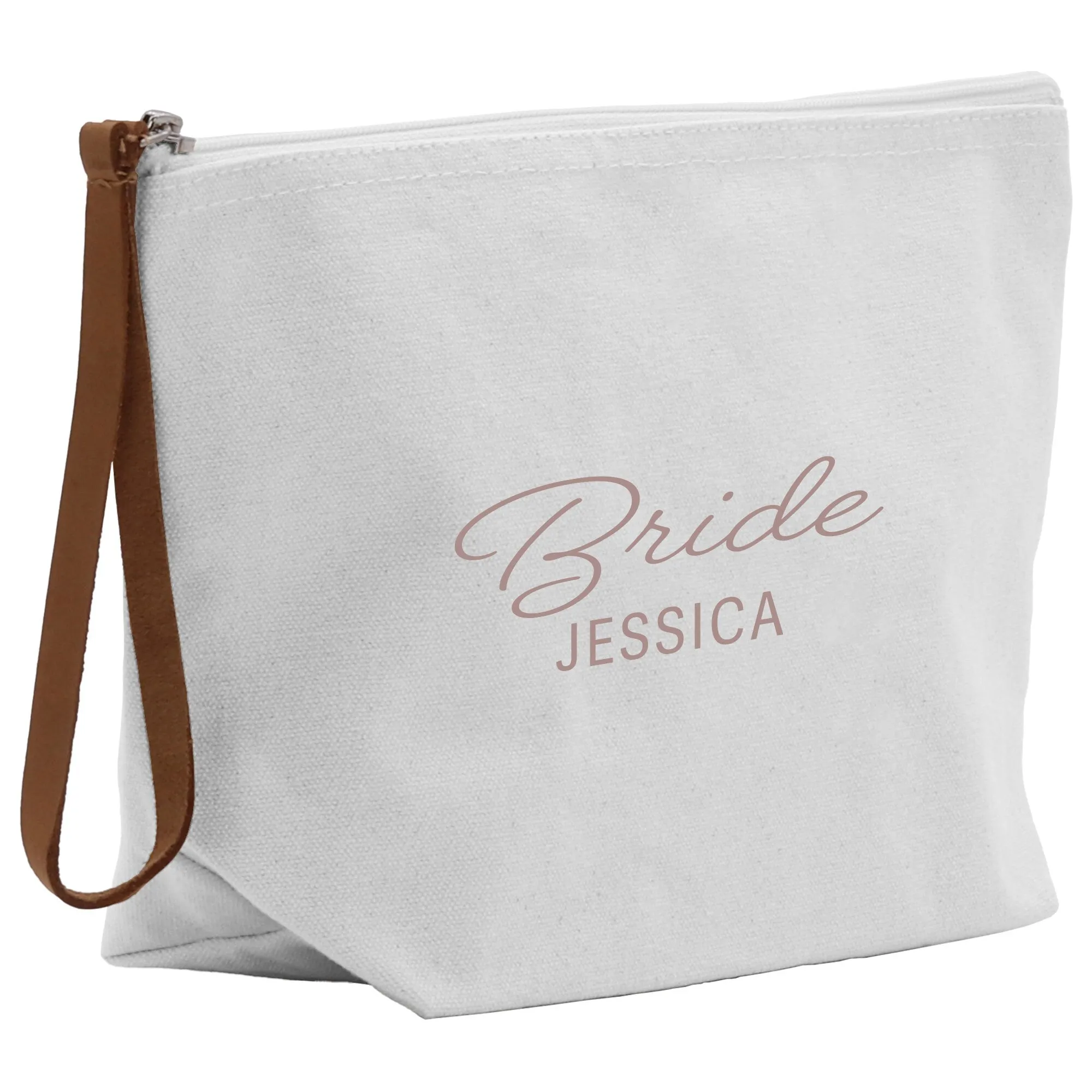 Personalized Name Cotton Canvas Accessory Pouch Small Custom Name Makeup Bag Birthday Gift for Her Travel Cosmetic Make Up Bag (BCB1001)