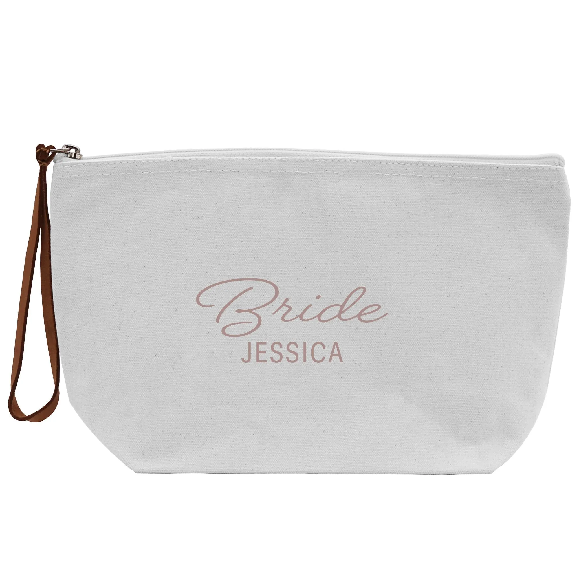 Personalized Name Cotton Canvas Accessory Pouch Small Custom Name Makeup Bag Birthday Gift for Her Travel Cosmetic Make Up Bag (BCB1001)